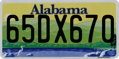 AL license plate 65DX670