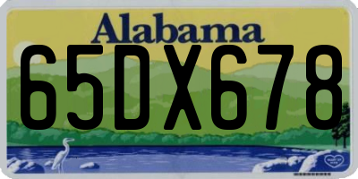 AL license plate 65DX678