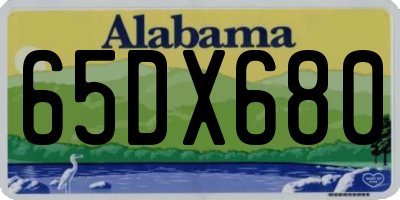 AL license plate 65DX680