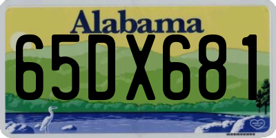 AL license plate 65DX681