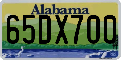 AL license plate 65DX700