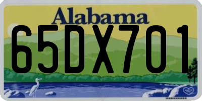 AL license plate 65DX701