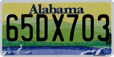 AL license plate 65DX703