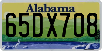 AL license plate 65DX708