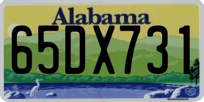 AL license plate 65DX731