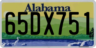 AL license plate 65DX751