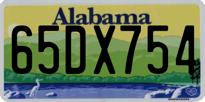 AL license plate 65DX754