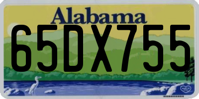 AL license plate 65DX755