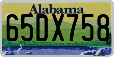 AL license plate 65DX758