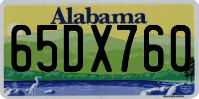 AL license plate 65DX760