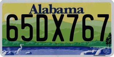 AL license plate 65DX767