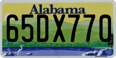 AL license plate 65DX770