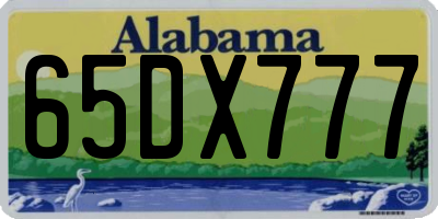 AL license plate 65DX777