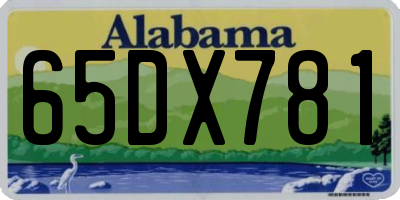 AL license plate 65DX781