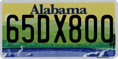 AL license plate 65DX800