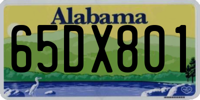 AL license plate 65DX801