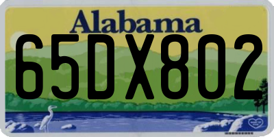 AL license plate 65DX802