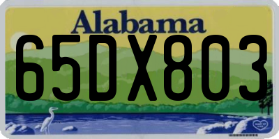 AL license plate 65DX803