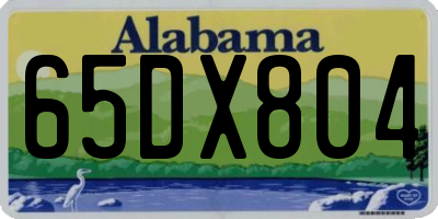 AL license plate 65DX804