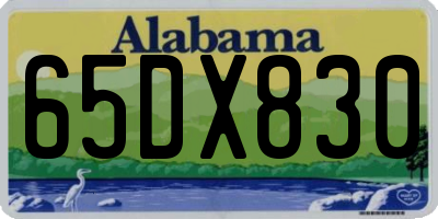 AL license plate 65DX830