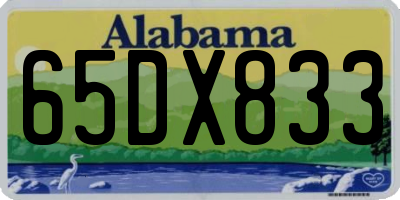 AL license plate 65DX833