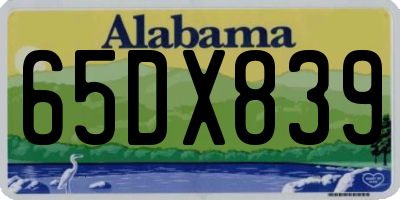 AL license plate 65DX839