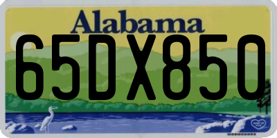 AL license plate 65DX850