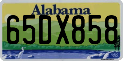 AL license plate 65DX858