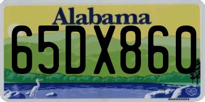 AL license plate 65DX860