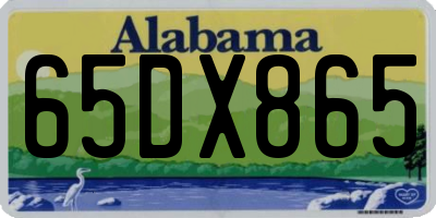 AL license plate 65DX865