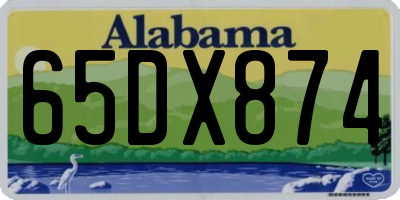 AL license plate 65DX874
