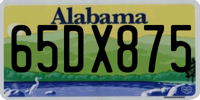 AL license plate 65DX875
