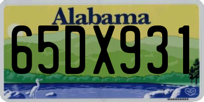 AL license plate 65DX931