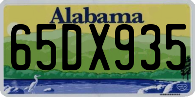 AL license plate 65DX935