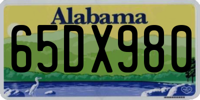 AL license plate 65DX980