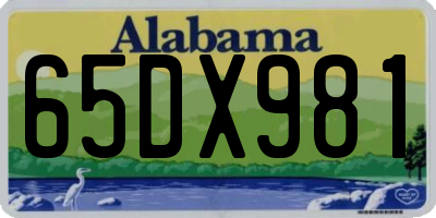AL license plate 65DX981