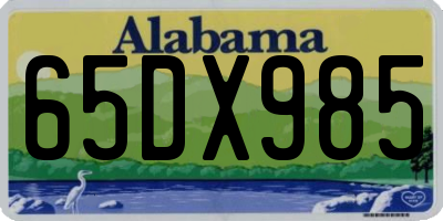 AL license plate 65DX985