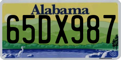 AL license plate 65DX987