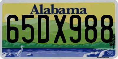 AL license plate 65DX988