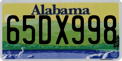 AL license plate 65DX998
