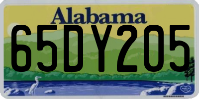 AL license plate 65DY205