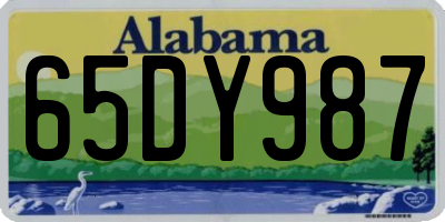 AL license plate 65DY987