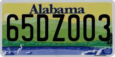 AL license plate 65DZ003