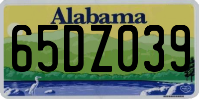 AL license plate 65DZ039