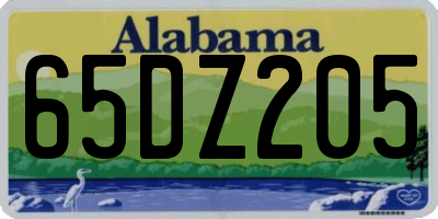AL license plate 65DZ205