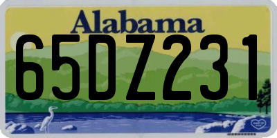 AL license plate 65DZ231