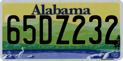 AL license plate 65DZ232