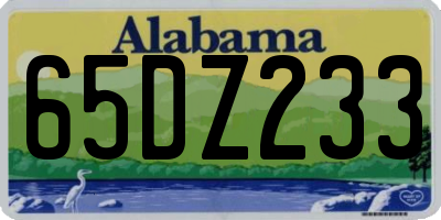 AL license plate 65DZ233