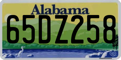 AL license plate 65DZ258