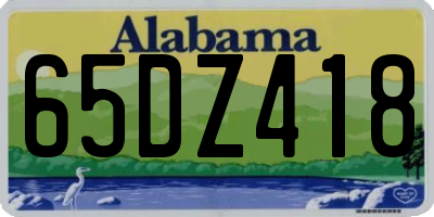 AL license plate 65DZ418